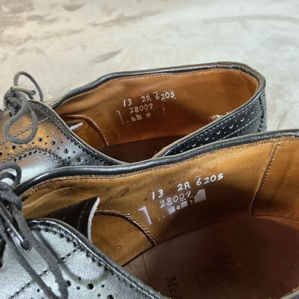 McAllister Allen Edmonds 13 2A Narrow Men’s Black Leather Dress Shoes Oxfords